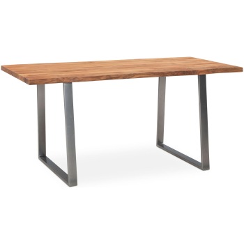 Masa de Sufragerie Modernă cu Blat Solid din Lemn Natural - Design Elegant și Stabil