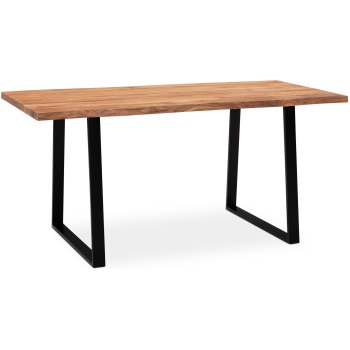 Masa de Birou Modernă din Lemn Natural cu Picioare Metalice - 180 cm