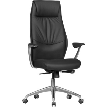 Scaun Director XXL Piele Naturală Aluminiu Crom