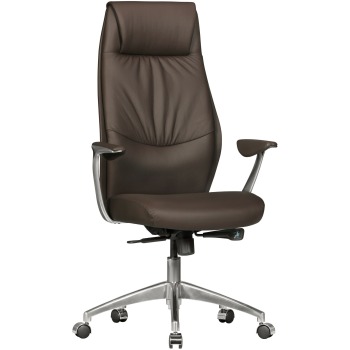 Scaun Director XXL Piele Naturală Aluminiu Crom