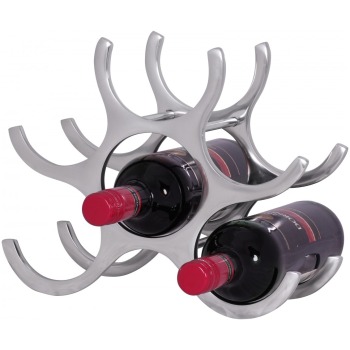 Raft Vinuri Eleganță Argintie pentru 6 Sticle - Design Extravagant