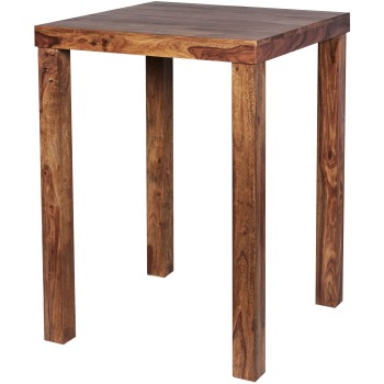 Masă de Bar Eleganta din Lemn Sheesham cu Blat Pătrat - 80x110x80 cm