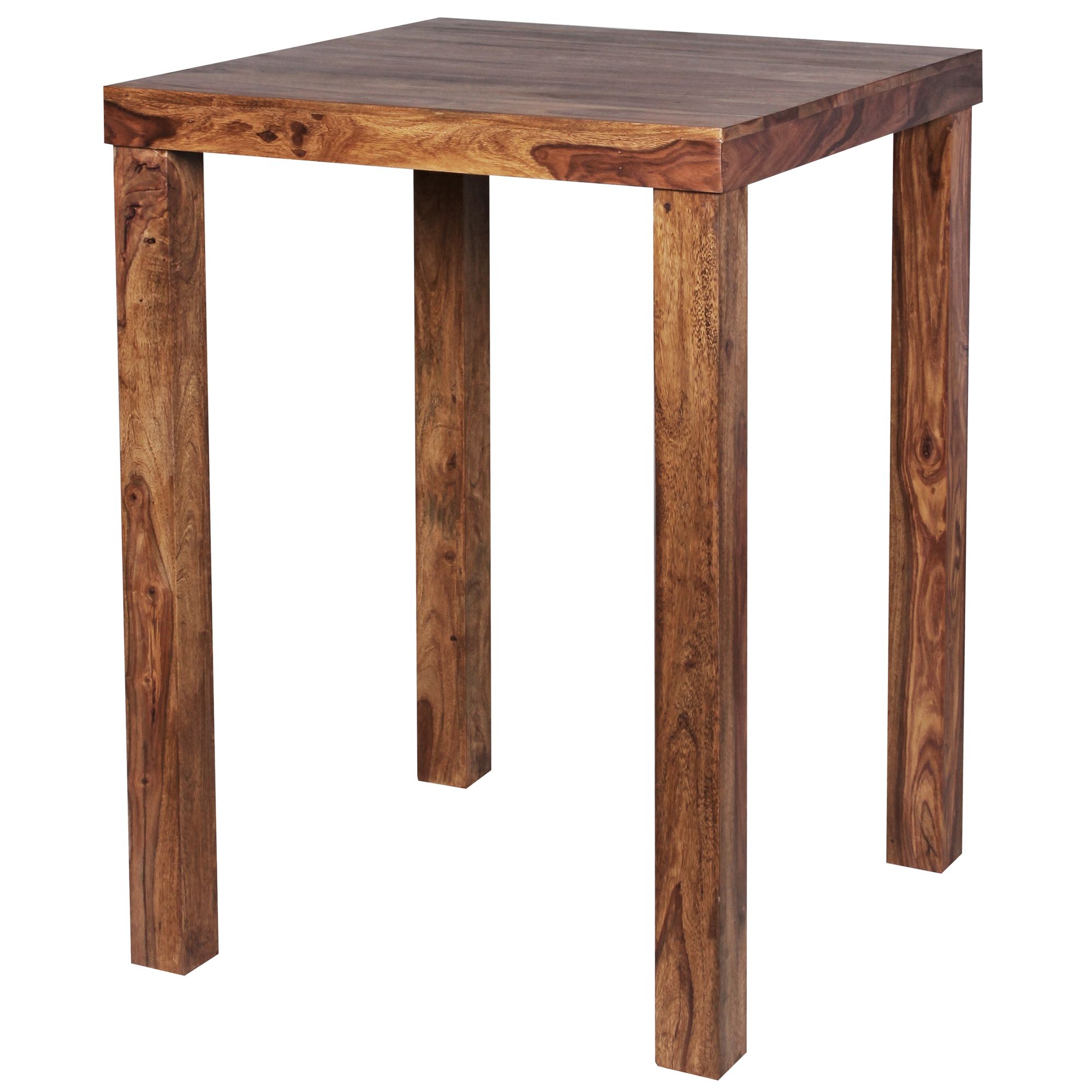 Masă de Bar Eleganta din Lemn Sheesham cu Blat Pătrat - 80x110x80 cm Masă de Bar Eleganta din Lemn Sheesham cu Blat Pătrat - 80x110x80 cm