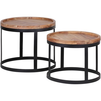 Set de 2 mese de cafea rotunde pentru sufragerie - Spațioase și elegante - Instrucțiuni de îngrijire incluse