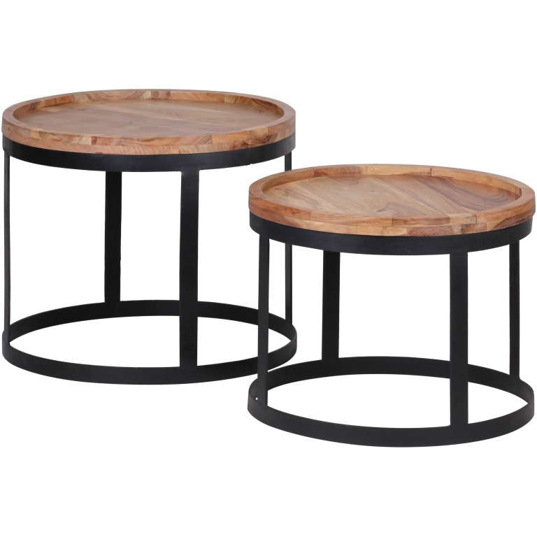Set de 2 mese de cafea rotunde pentru sufragerie - Spațioase și elegante - Instrucțiuni de îngrijire incluse