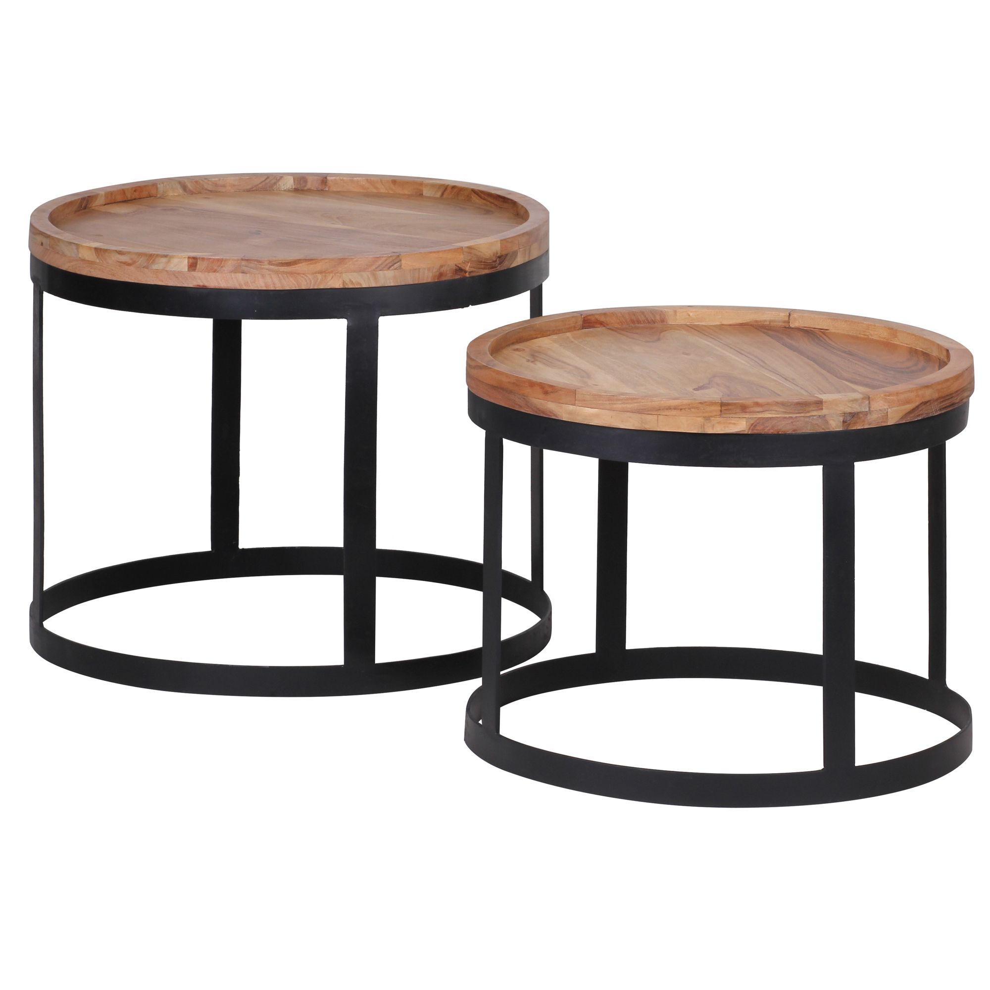 Set de 2 mese de cafea rotunde pentru sufragerie - Spațioase și elegante - Instrucțiuni de îngrijire incluse Set de 2 mese de cafea rotunde pentru sufragerie - Spațioase și elegante - Instrucțiuni de îngrijire incluse