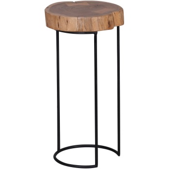 Masa laterală rustică cu design de trunchi de copac - Perfectă pentru colțuri!