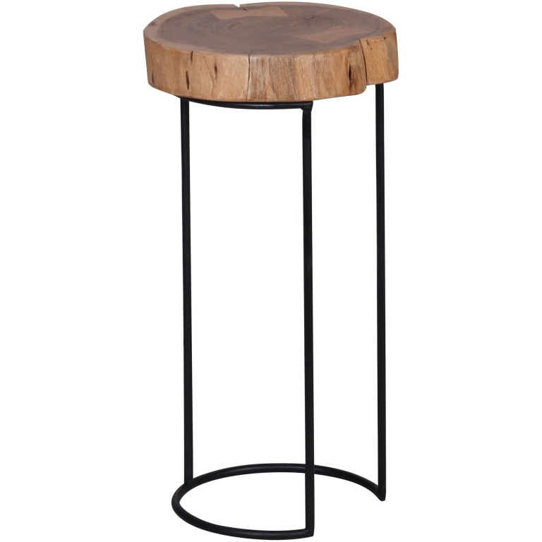 Masa laterală rustică cu design de trunchi de copac - Perfectă pentru colțuri!