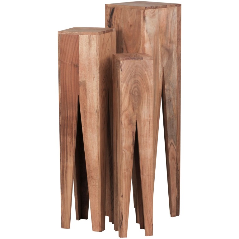 Elegante Mese de Cafea cu Rafturi pentru Obiecte Decorative - Set de 3