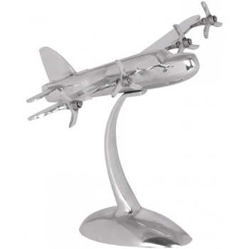 Figură decorativă avion proiectare 4 elice cu stand elegant 30x42x30 cm - Lucrat manual