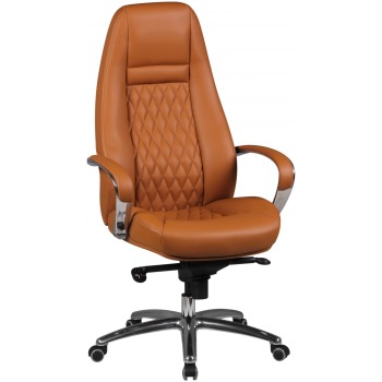 Scaun de birou tapitat cu piele naturală și design elegant diamant