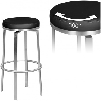 Scaun de Bar Modern Rotund cu Cadru Metalic - Înălțime 76 cm