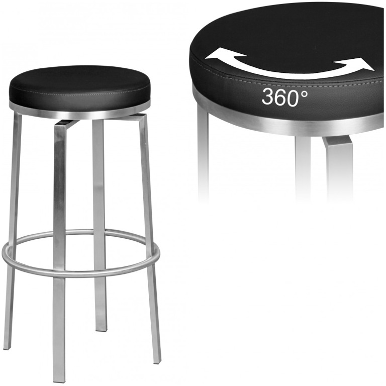 Scaun de Bar Modern Rotund cu Cadru Metalic - Înălțime 76 cm