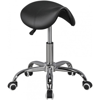 Scaun ergonomic pivotant din piele neagră pentru confort maxim