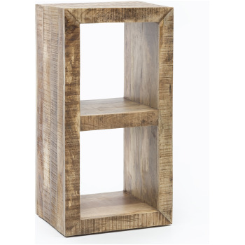 Raft cubic rustic cu două compartimente pentru depozitare - Dimensiuni 45x35x90 cm