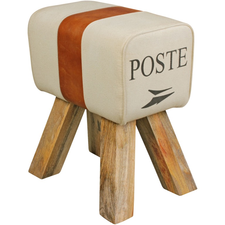 Taburet cu design sportiv și aspect retro