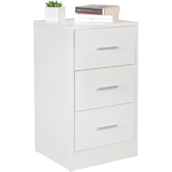 Noptieră Modernă cu Trei Sertare și Patru Picioruși Stabili - Design Simplu și Elegant