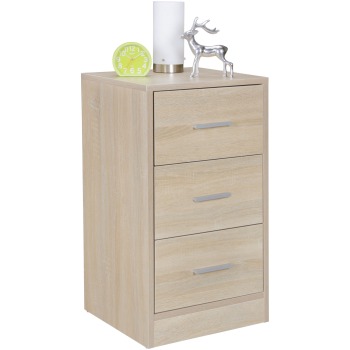 Noptieră Modernă cu Trei Sertare și Patru Picioruși - Mobilier Simplu și Elegant