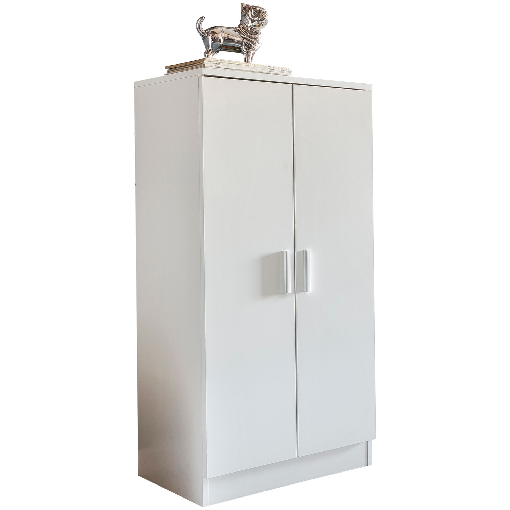 Dulap Pantofi Modern cu 7 Niveluri și Uși cu Mânere în Formă Dulap Pantofi Modern cu 7 Niveluri și Uși cu Mânere în Formă