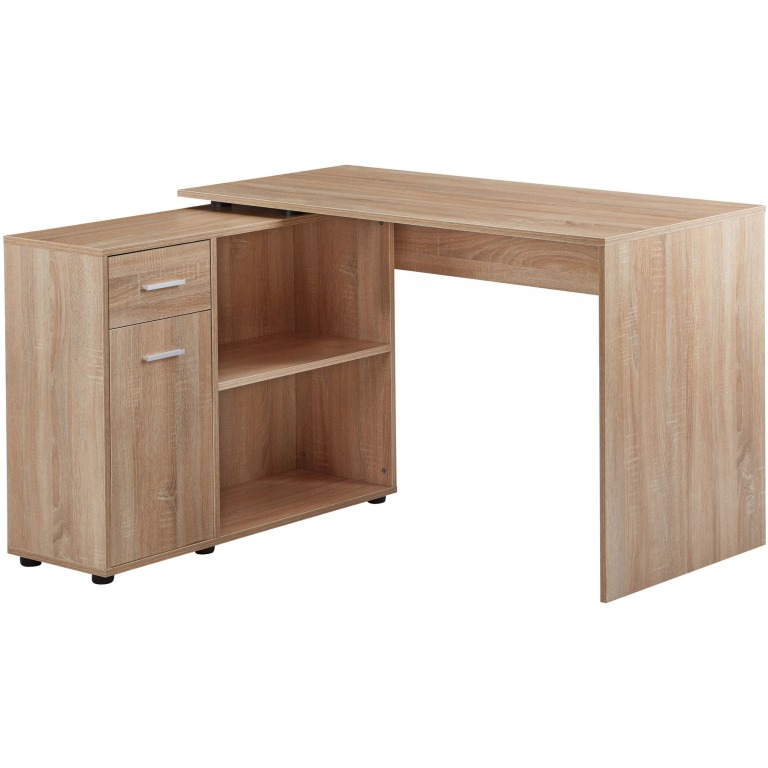 Combinație de birou elegant cu raft integrat și spațiu de depozitare