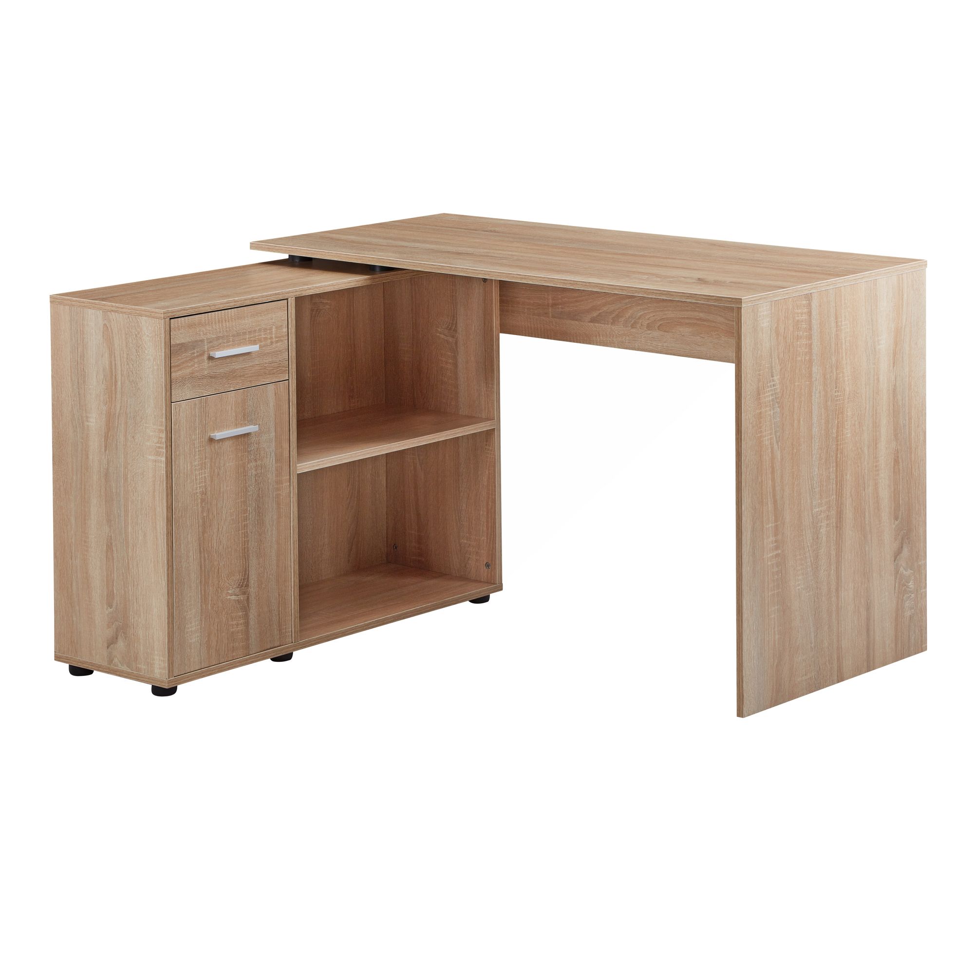 Combinație de birou elegant cu raft integrat și spațiu de depozitare Combinație de birou elegant cu raft integrat și spațiu de depozitare