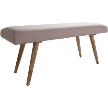 Bancă Iconică Retro Modernă cu Lemn Masiv și Bumbac Luxuriant - Dimensiuni 117x51x38 cm