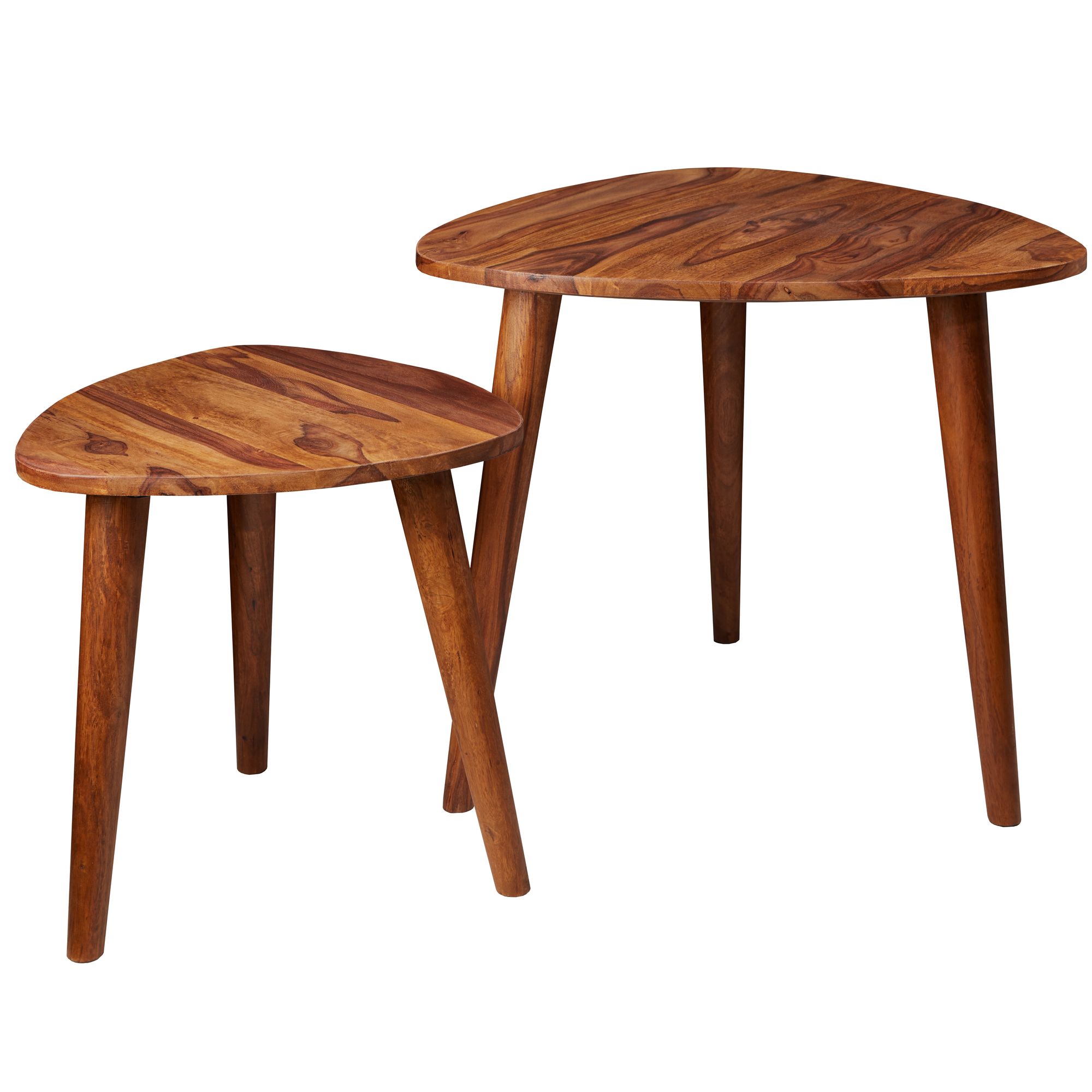Mese de cafea cuibăritoare din lemn masiv - Set rustic de 2 piese Mese de cafea cuibăritoare din lemn masiv - Set rustic de 2 piese