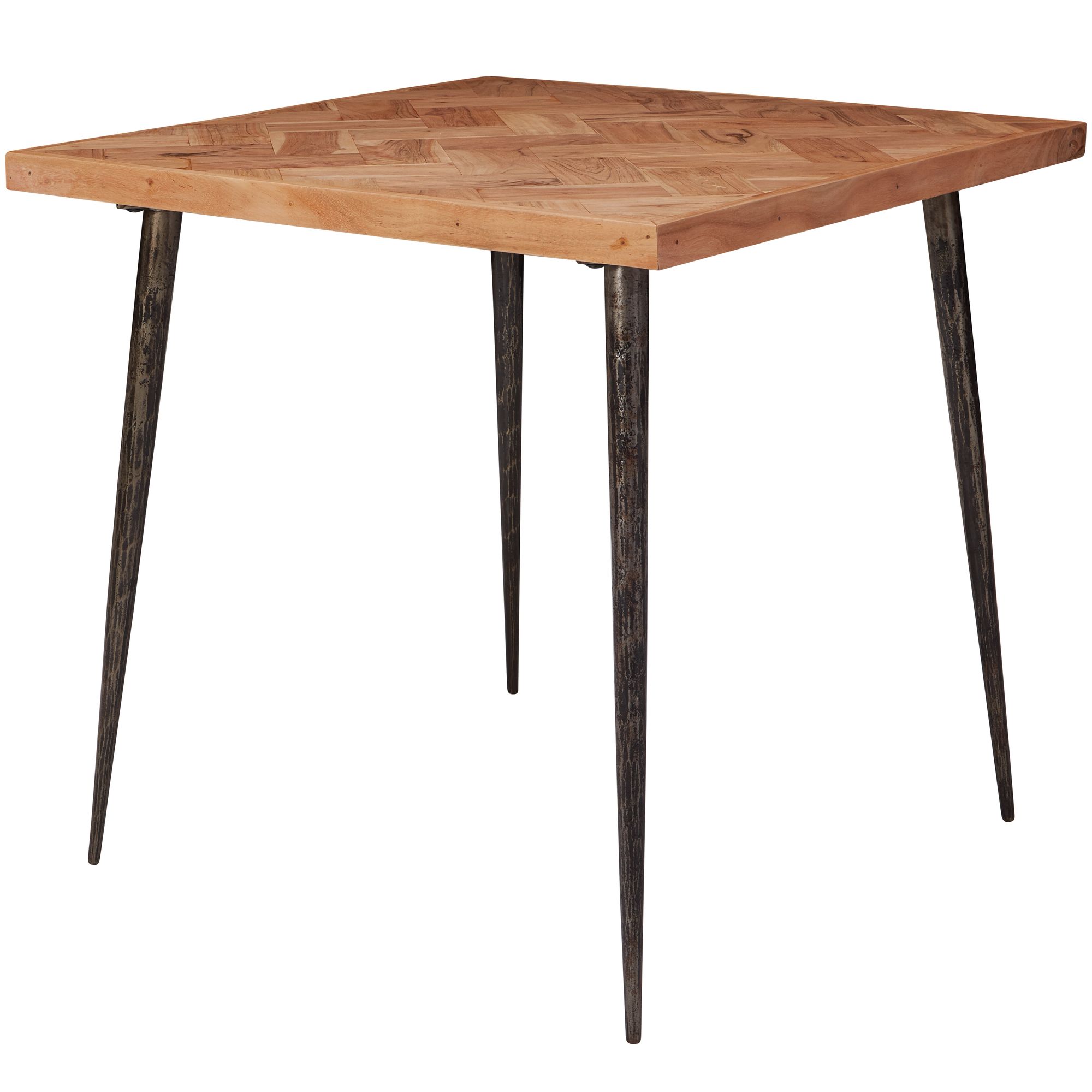 Masă de luat masa modernă cu design industrial și picioare metalice ciocănite Masă de luat masa modernă cu design industrial și picioare metalice ciocănite