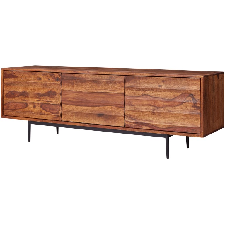 Dulap TV industrial cu raft dreptunghiular - Amestec lemn și metal - Dimensiuni 147x50 cm