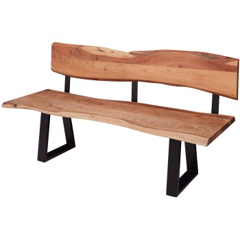 Bancă de Sufragerie Modernă cu Elemente Rustice din Lemn Natur - Design Elegant și Confortabil