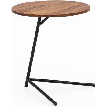Masă Laterală Design Industrial - Lemn Natural și Metal