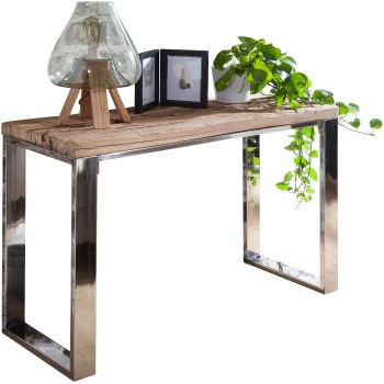 Consolă industrială cu blat mare și picioare metalice - Design modern și solid
