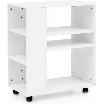 Cărucior de Cărți Modern cu Șase Compartimente - Design Simplu și Funcțional