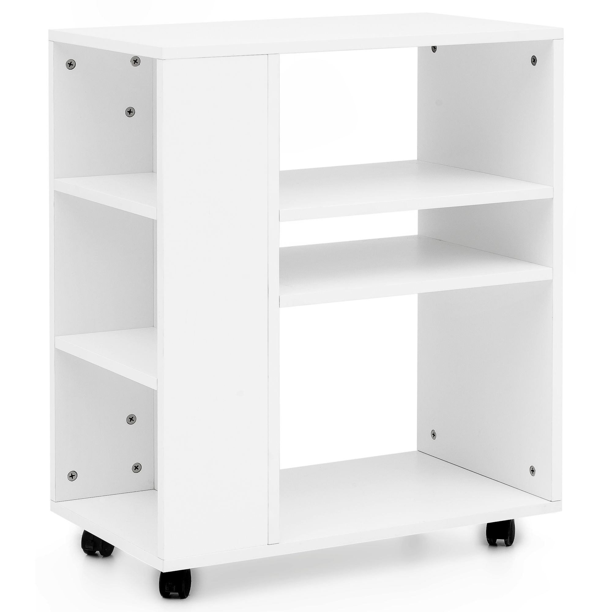 Cărucior de Cărți Modern cu Șase Compartimente - Design Simplu și Funcțional Cărucior de Cărți Modern cu Șase Compartimente - Design Simplu și Funcțional
