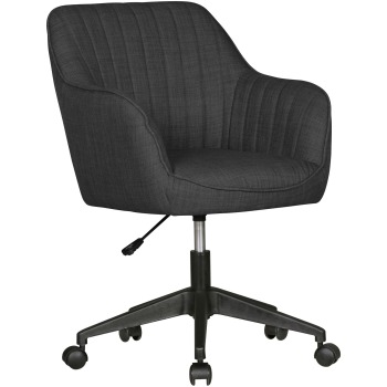 Scaun pivotant retro cu tapițerie luxuriantă - Antracit & Negru