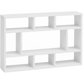Raft de Perete Modern cu Nouă Rafturi de Dimensiuni Diferite