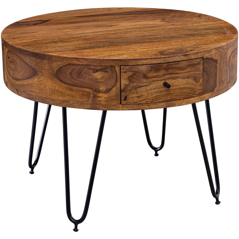 Măsuță de Cafea Modernă cu Blat Rotund și Sertare - Design Atrăgător