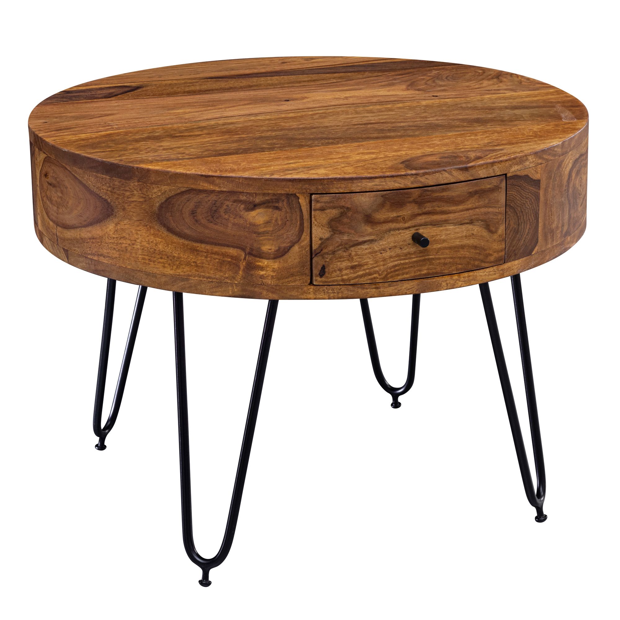 Măsuță de Cafea Modernă cu Blat Rotund și Sertare - Design Atrăgător Măsuță de Cafea Modernă cu Blat Rotund și Sertare - Design Atrăgător