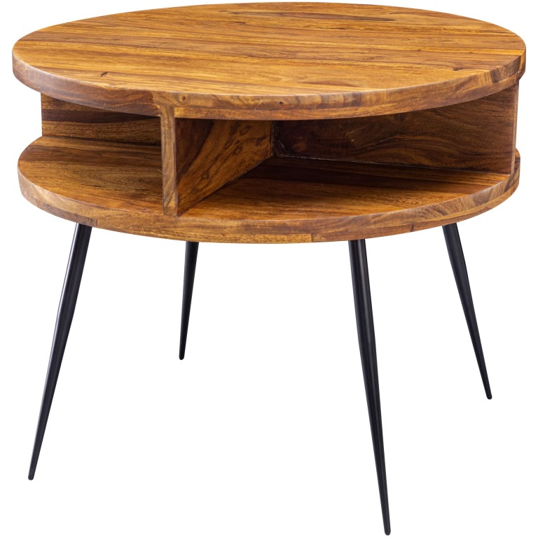 Măsuță de cafea rotundă cu depozitare și design modern