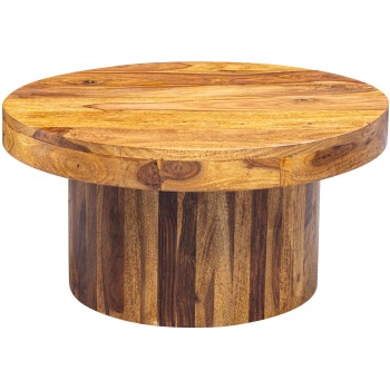 Masută de Cafea Modernă cu Blat Rotund și Bază Robustă - Dimensiuni 60x30x60 cm