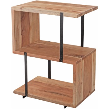 Măsuță Decorativă Modernă Lemn Deschis și Metal Negru S 45x60 cm