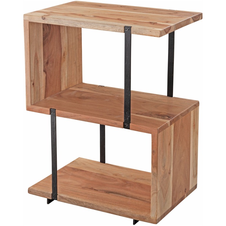 Măsuță Decorativă Modernă Lemn Deschis și Metal Negru S 45x60 cm