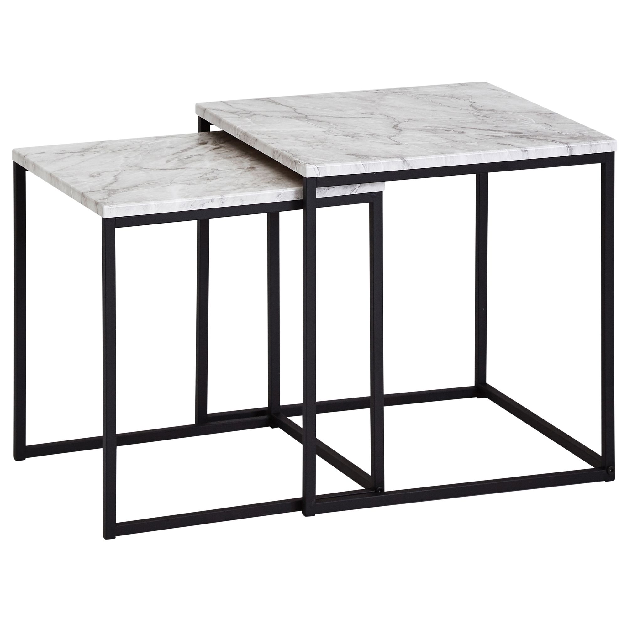 Set de Mese Laterale Marmură și Metal - Design Modern Simplu Set de Mese Laterale Marmură și Metal - Design Modern Simplu