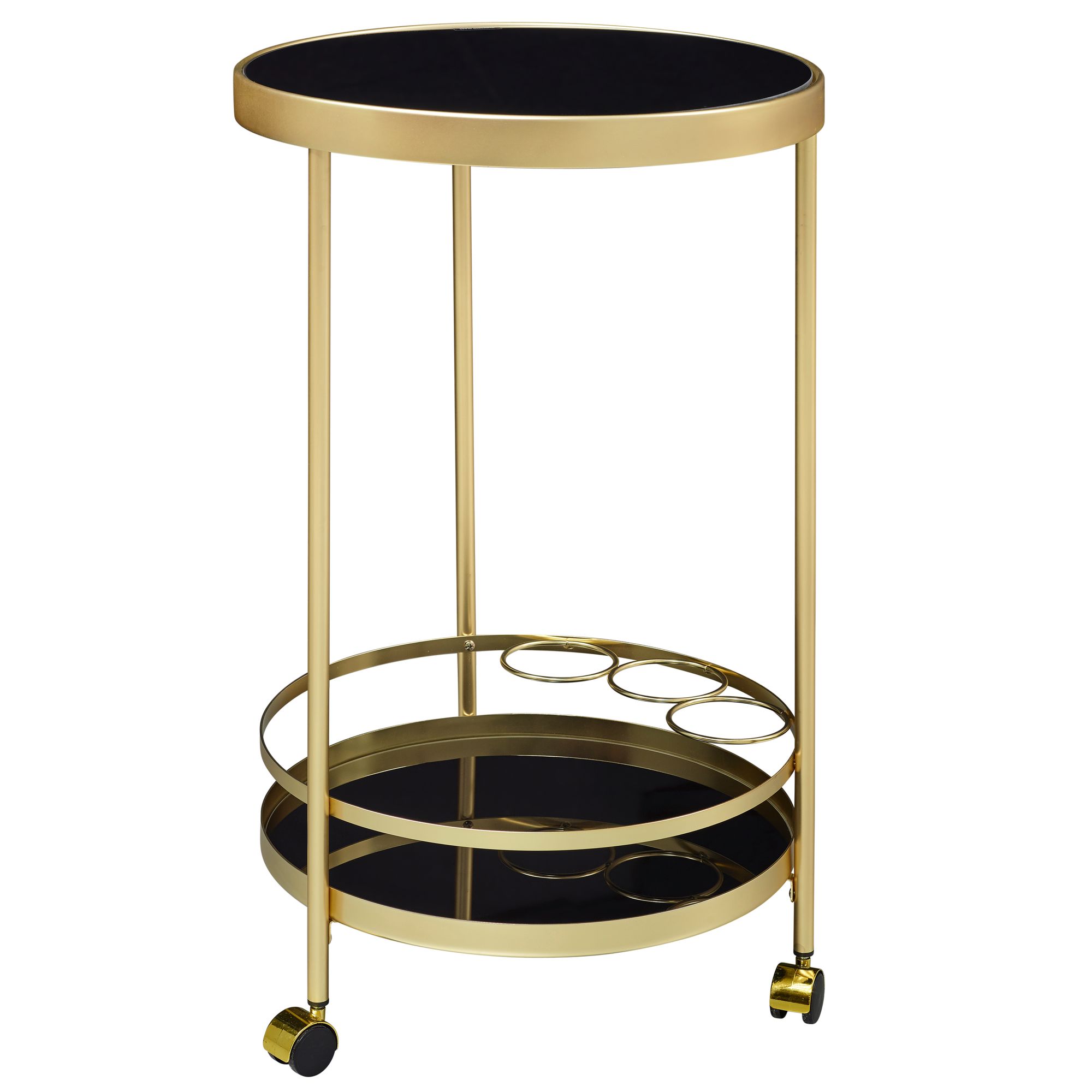 Cărucior Servire Modern Aur Retro cu Mini Bar Rotund Cărucior Servire Modern Aur Retro cu Mini Bar Rotund