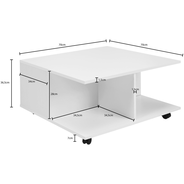 70x36.5x70 cm