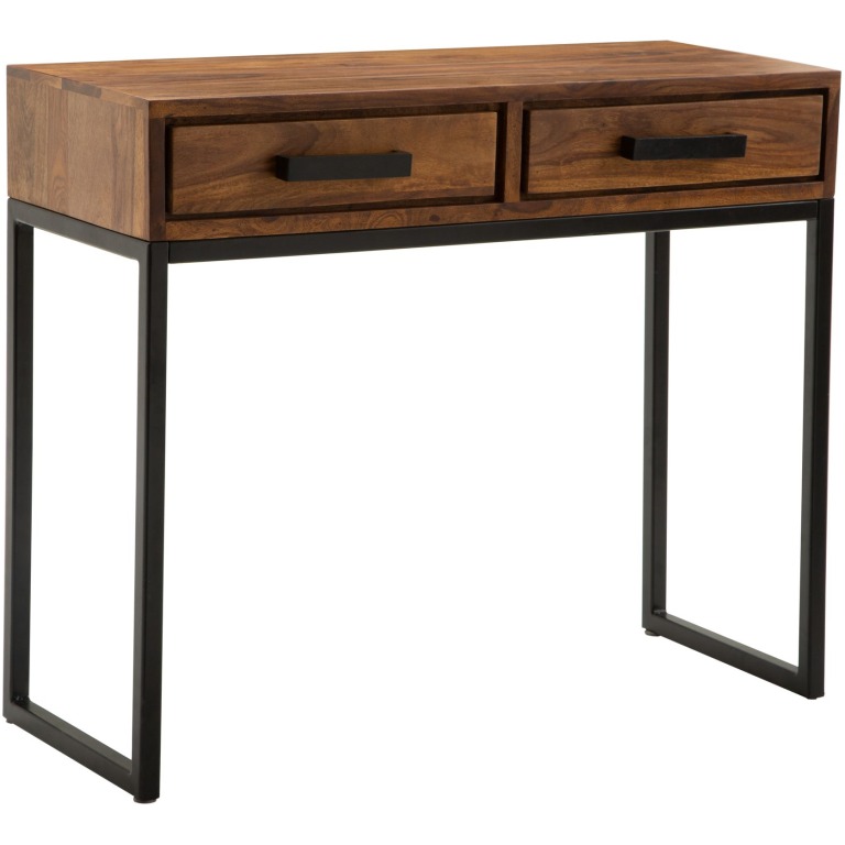 Consolă Elegantă din Lemn Sheesham și Metal Negru - Design Modern