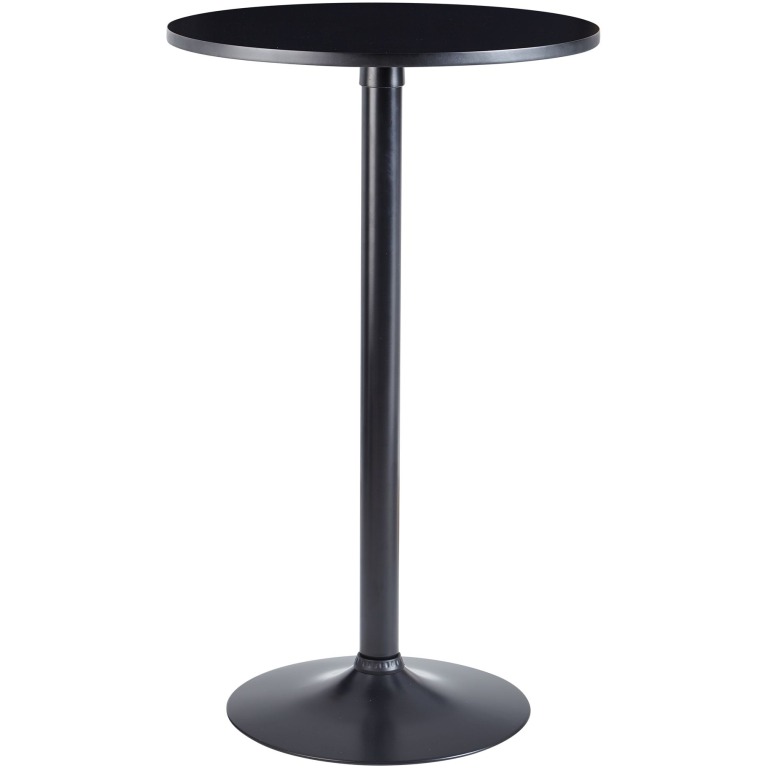 Masă Rotundă de Bar Modernă cu Bază de Trompetă - Design Negru Elegant