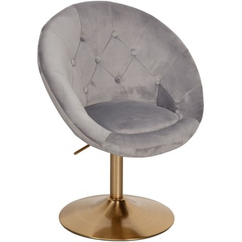 Scaun Chesterfield Lounge: Confort și Eleganță Gri-Auriu