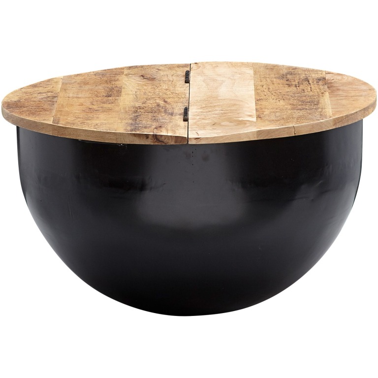 Masa de Cafea Industrială cu Blat Rotund și Depozitare - Design Excepțional
