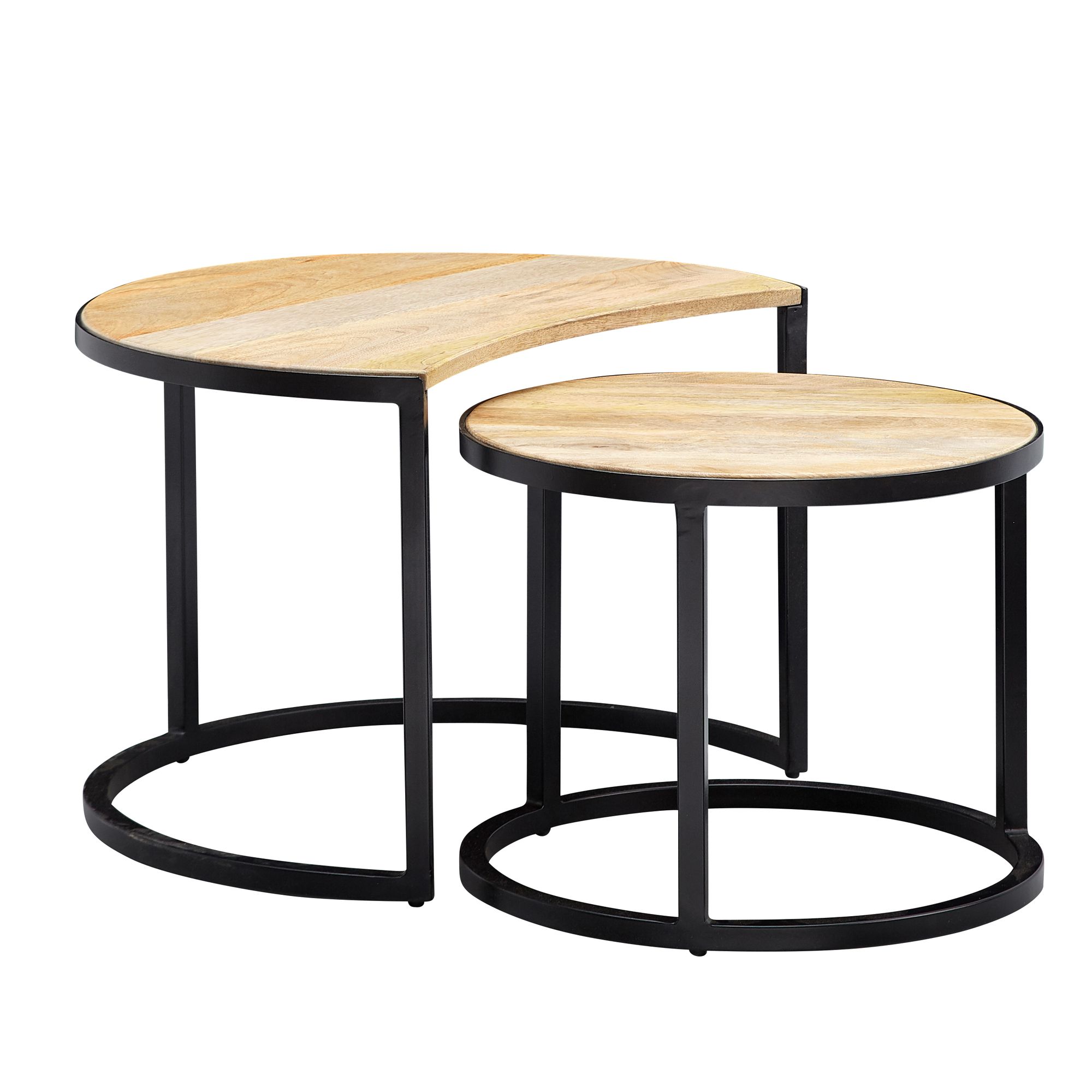 Mese laterale rotunde industriale - Set de 2 Mese laterale rotunde industriale - Set de 2